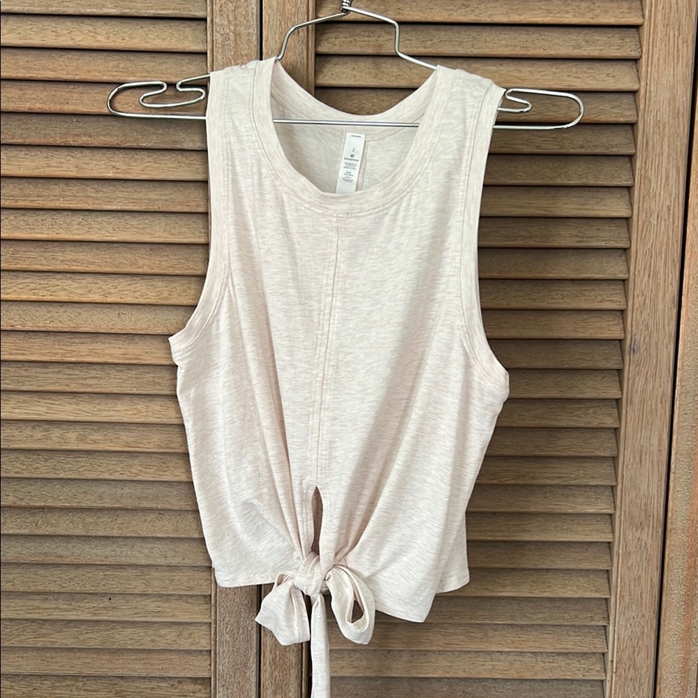 Lululemon Sleeveless Tie-Front Tank Top - Heathered Light Cream